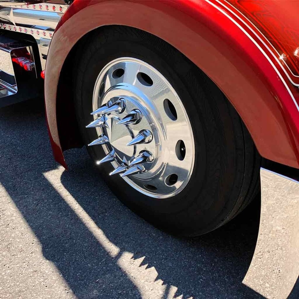 33MM X 4-1/4" CHROME PLASTIC TALL CYLINDER NUT COVERS - THREAD-ON (60-PACK)