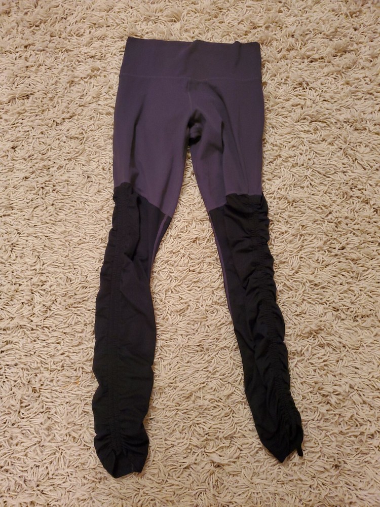 Fabletics Cashel Iron Gray Black Cinched Ruched Leggings Size Small