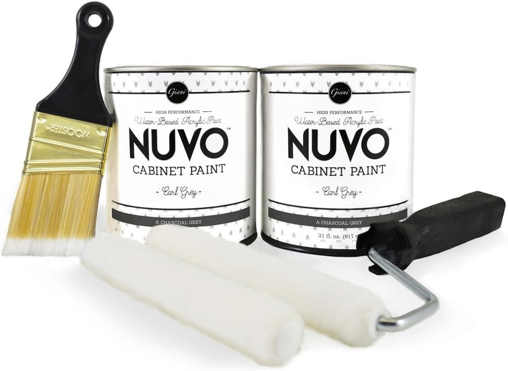 Complete Kitchen Upgrade: Nuvo Earl Grey Cabinet Paint Kit with Essential Tools