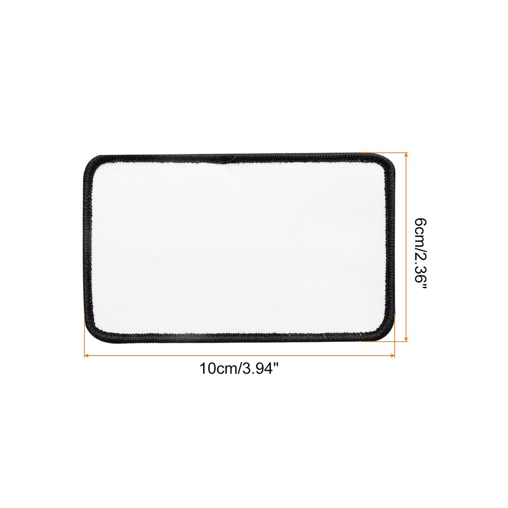 15pcs Sublimation Patch Blank Rectangle White with Black Border