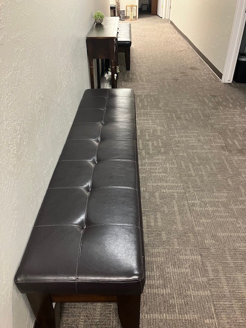 Upholstered entryway bench