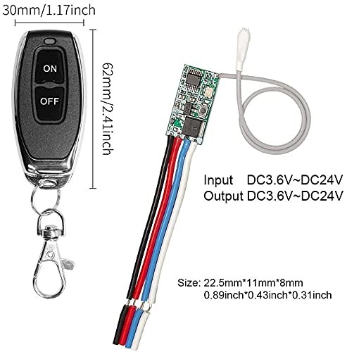 RODOT Mini Wireless 328FT/2 x 2-button Transmitter + 1 x Receiver