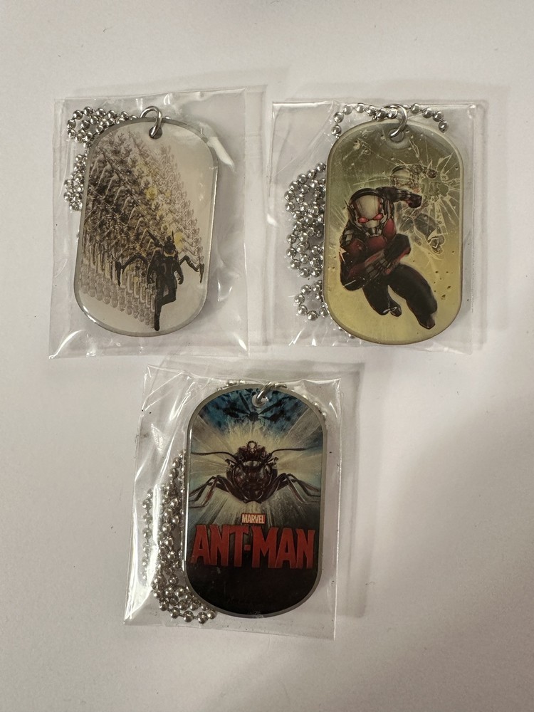 Three Marvel Antman Dog Tags