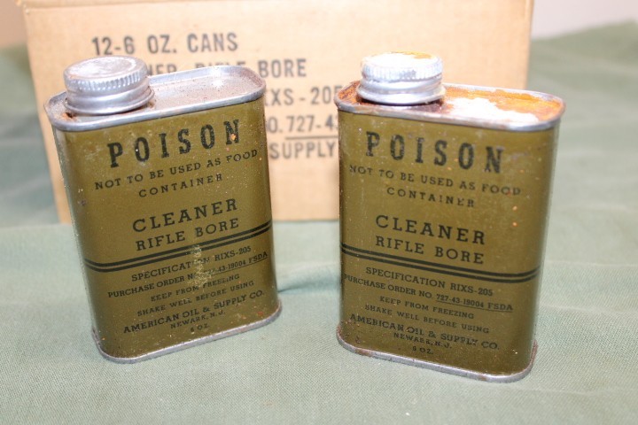 WW2 US Military Issue 6 Ounce Rifle Gun M1 Garand Bore Cleaner Can 30-06