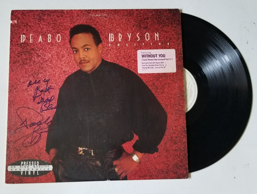 Peabo Bryson REAL hand SIGNED Positive Vinyl Record JSA COA Autographed