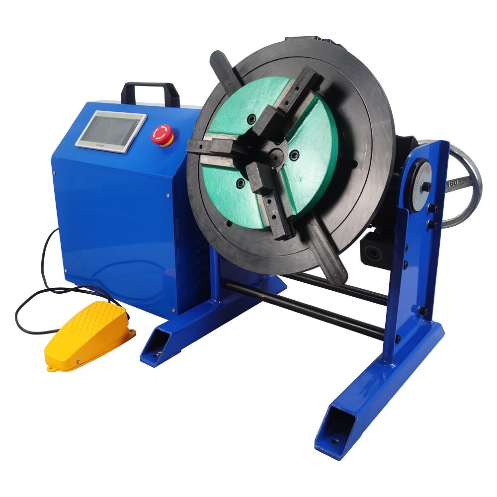 PLC Touch Screen Controller 110LB Welding Positioner Turntable with 200mm Chuck