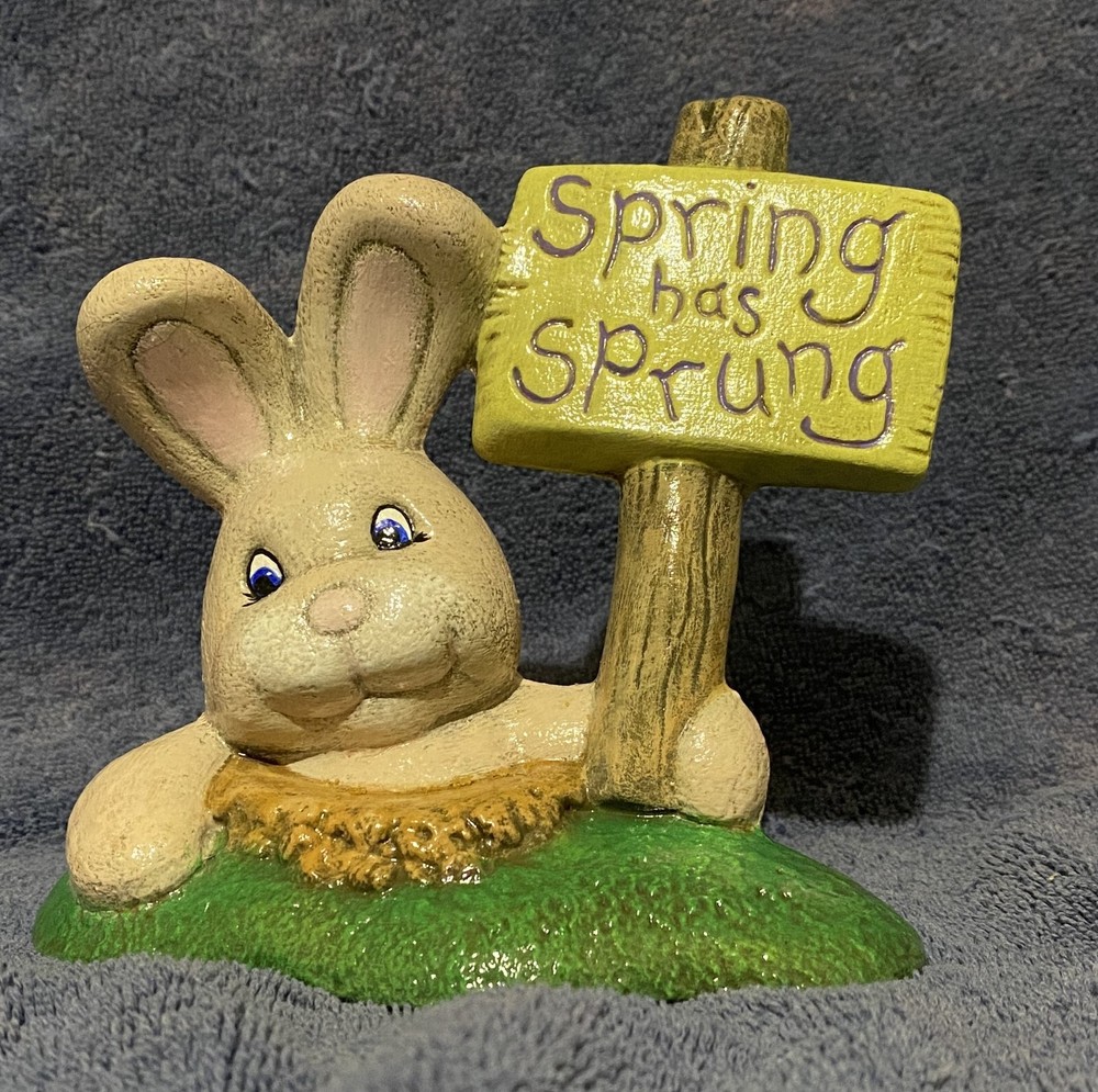 Welcome Spring Bunny  5.5" Tall Rabbit Easter Ceramic Bisque Ready to Paint