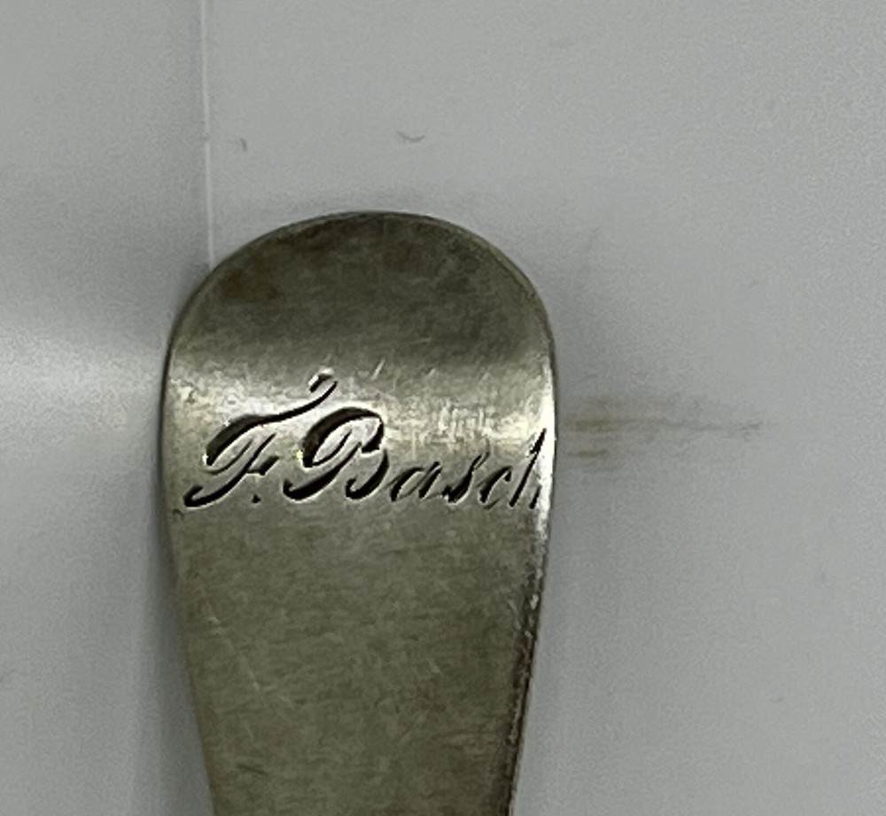 1861 Dutch Netherland Silver Serving Spoon 8” Long 42.6 Grams