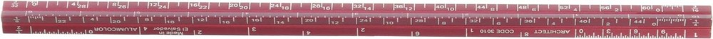 Alumicolor 3000 Series 6-Inch Red Mini Aluminum Triangular Architect
