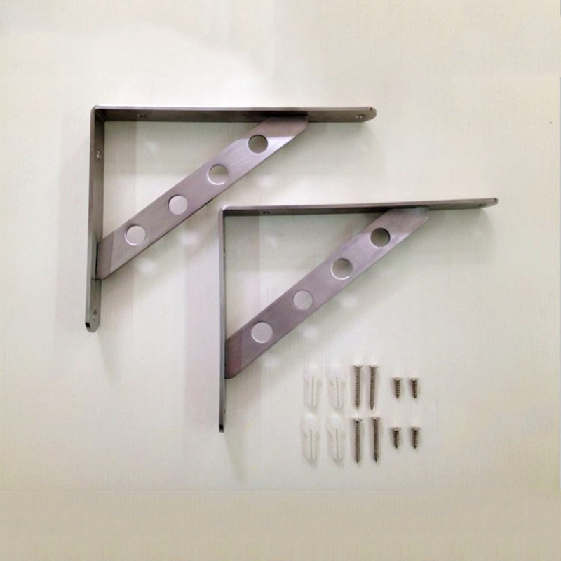 Brackets Wood Triangular Shelf Support Stainless Steel Brackets Thick Detachable