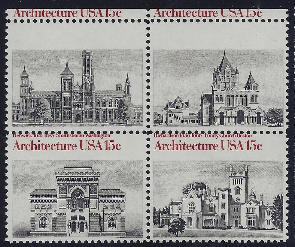 1838 - 1841b Major Error / EFO Missing Red "Architecture" Mint NH Cat $400