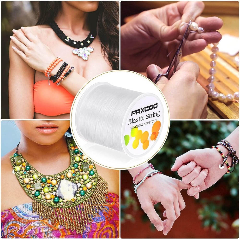 Durable & Crystal-Looking Elastic Bracelet String - 328 ft for Diverse Crafts