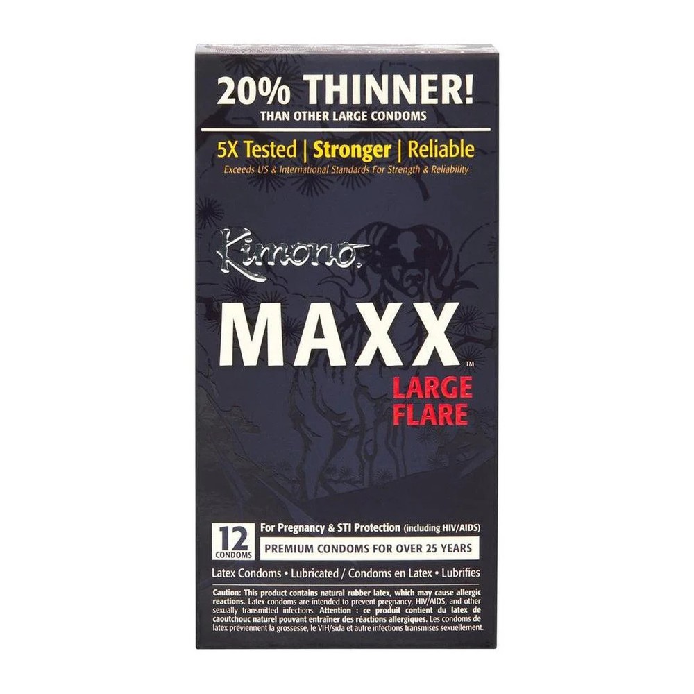 Kimono Maxx Flared Large Size Condoms | 12-Pack