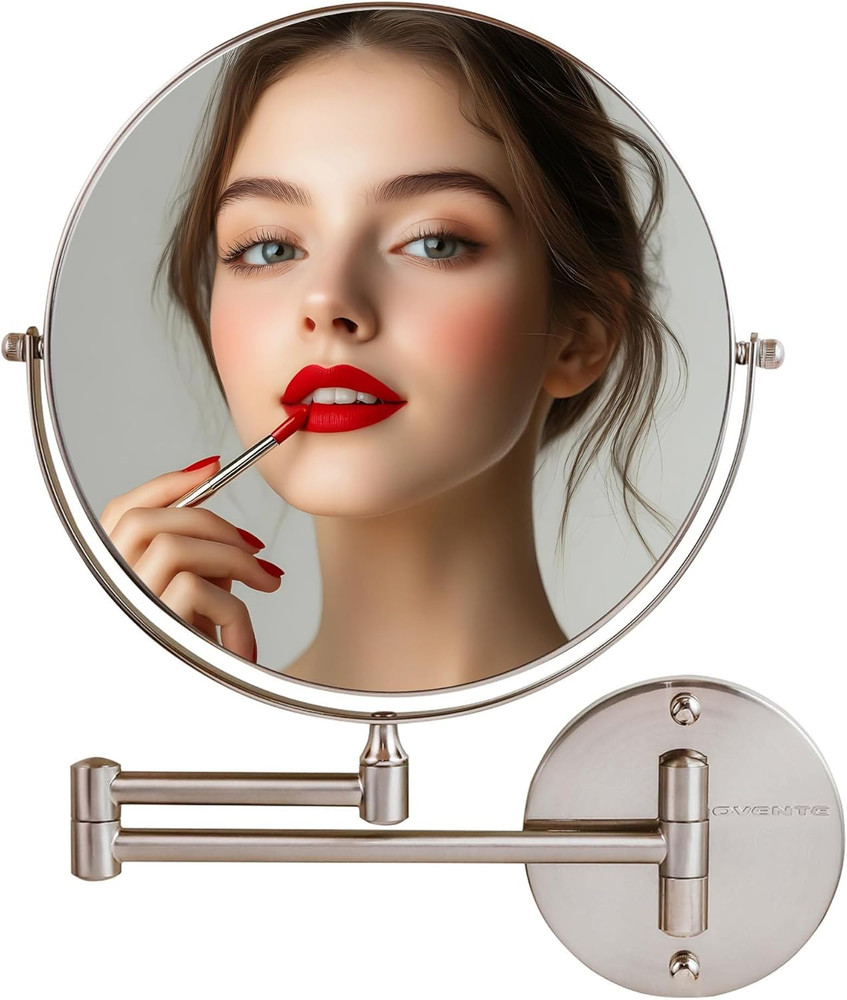 9" Wall Mounted Makeup Mirror with 1X/10X Magnification, Double Sided Magnifying