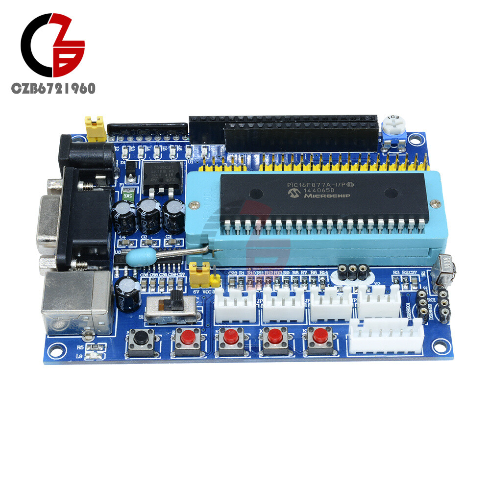 PIC16F877A PIC Microcontroller Development Board USB 12V DC Power ICSP Interface
