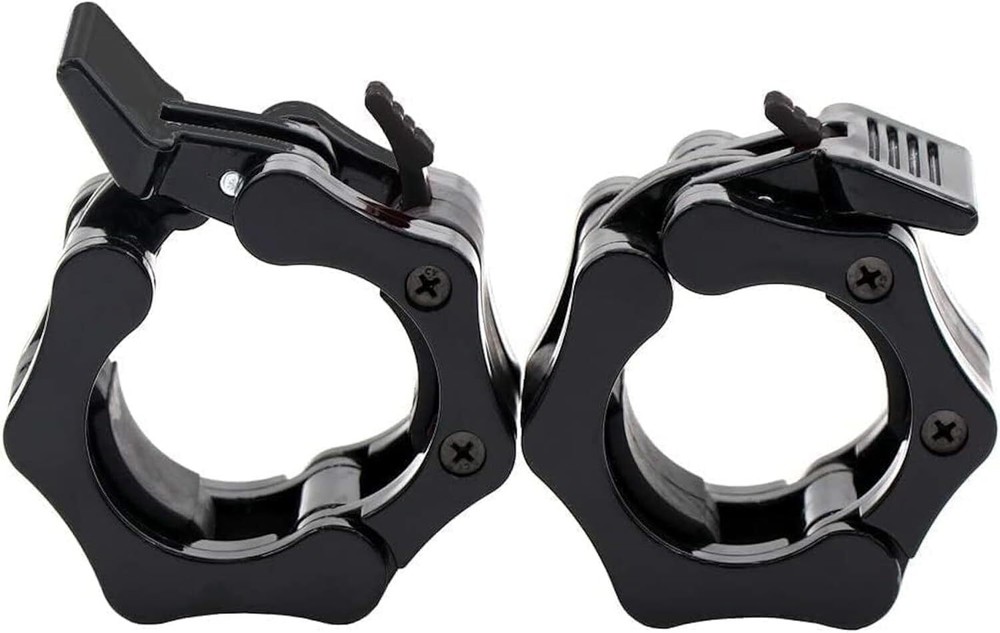 GW Tech Barbell Clamps 2 inch, Heavy Duty Exercise Collars 2" Quick Black