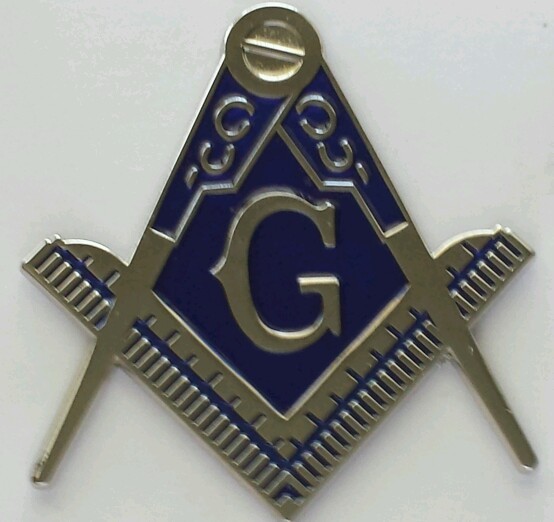 Freemason Masonic cut-out car emblem in silver