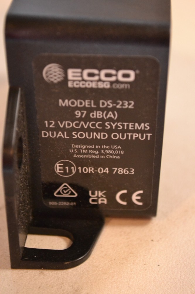 Ecco DS232 Back Up Alarm Surface Mount, Stud Connector, Dual Sound, 97 Db