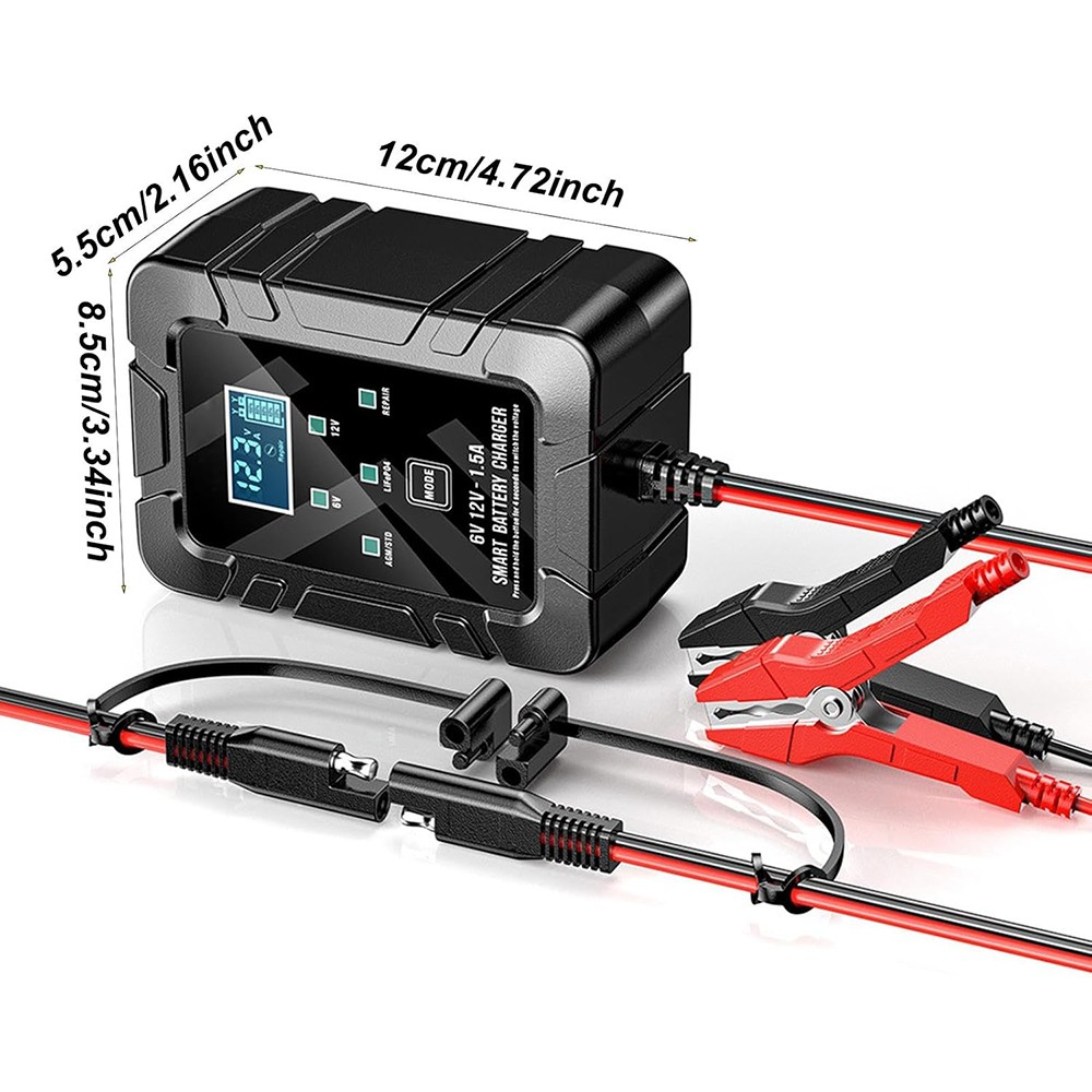 12V/6V Smart Automatic Battery Charger Maintainer Motorcycle Car Trickle Float