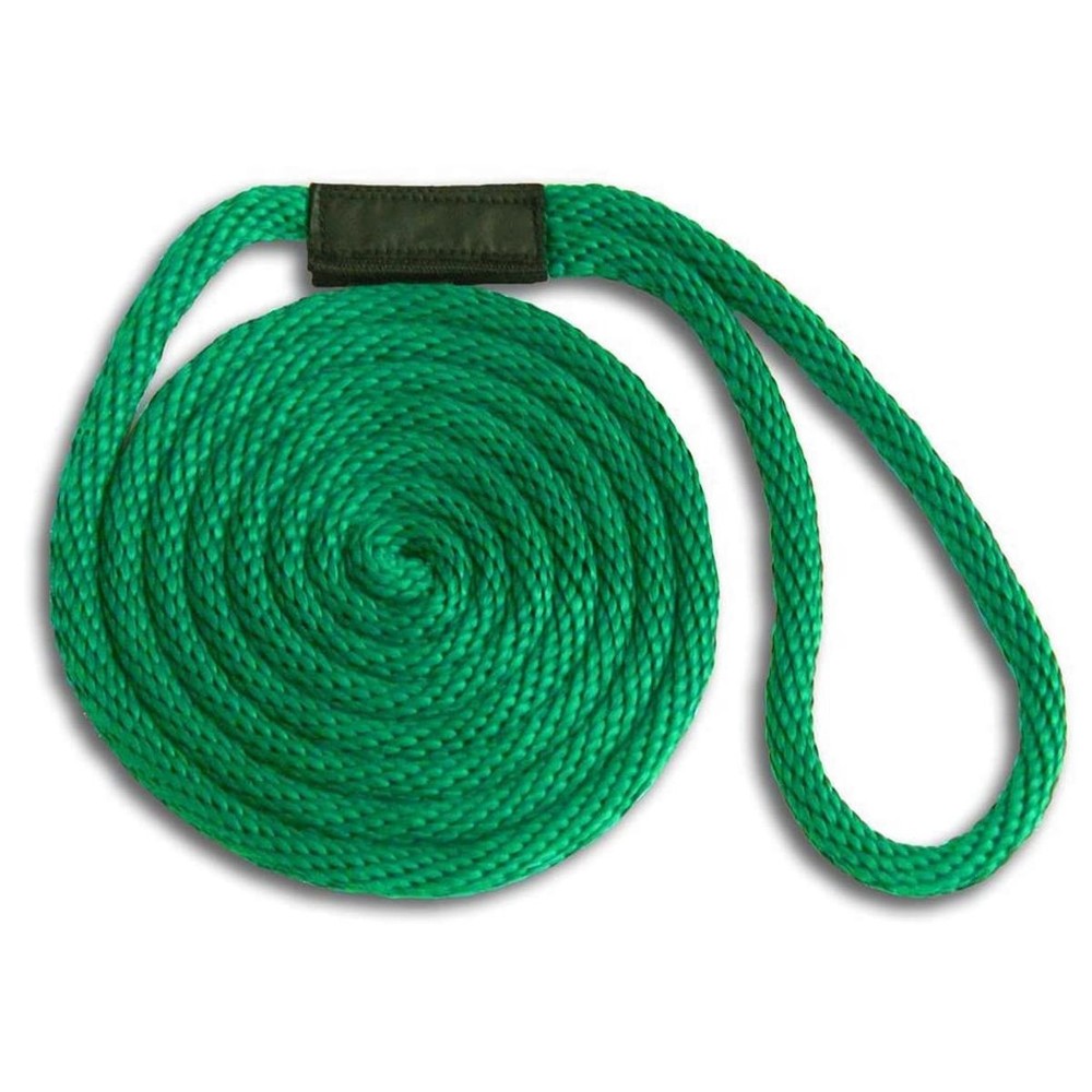3/8 x 15ft Pre-spliced Solid Braid Dock Line Green