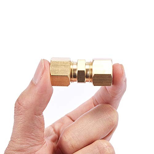 Brass Compression Tube Pipe Fitting 3/8" OD Compression x 3/8" OD Compression