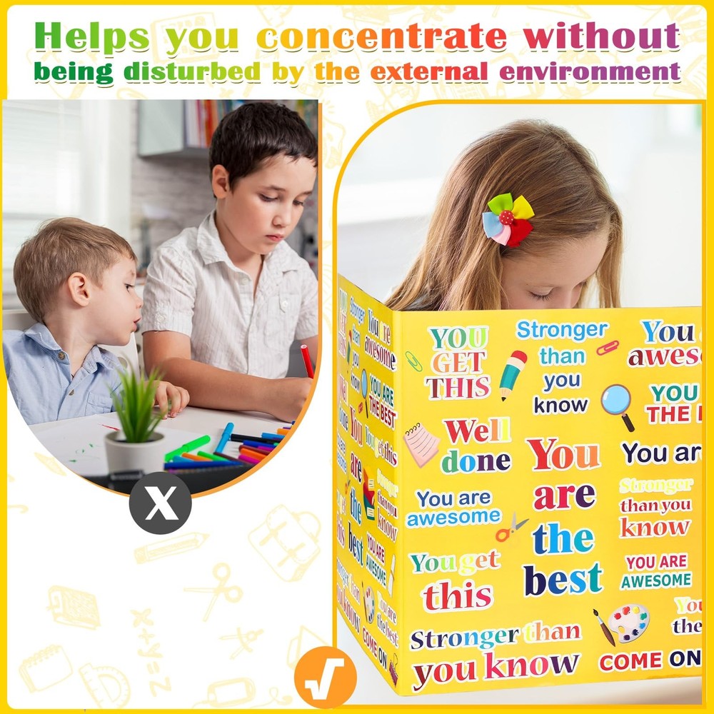 24 Pcs Inspirational Desk Divider Bulk for Student Thick Cardboard School Pri...
