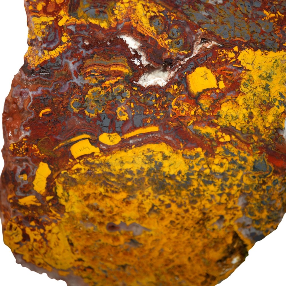 Apple Valley Jasper Slab - Hematite Flowers Broken Pattern