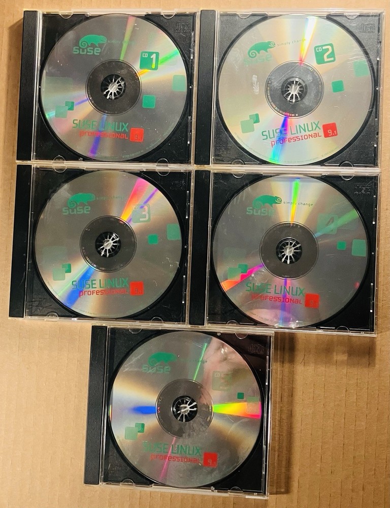 SUSE Linux Professional 9.1 Complete (5-Disc) Vintage OS Software Set, Excellent