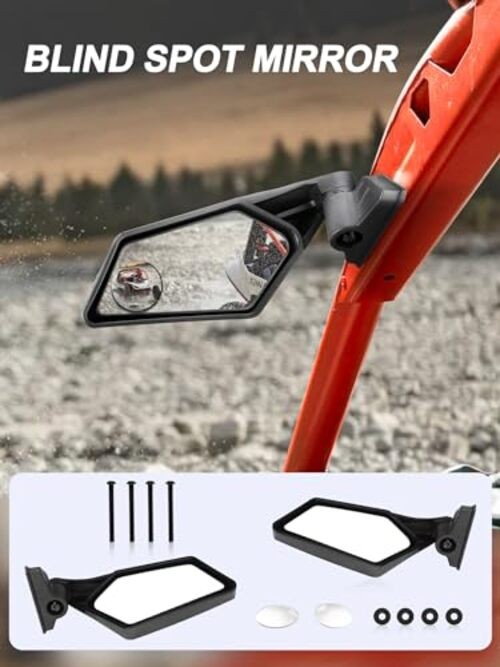 X3 Side Mirrors, Adjustable Folding Maverick X3 Side Mirrors Compatible with