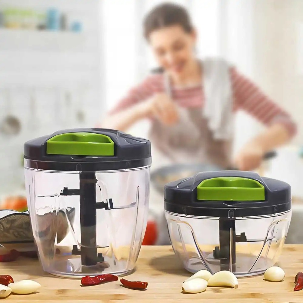 Manual Food Processor Vegetable Chopper, Portable Hand Pull String Garlic Min...
