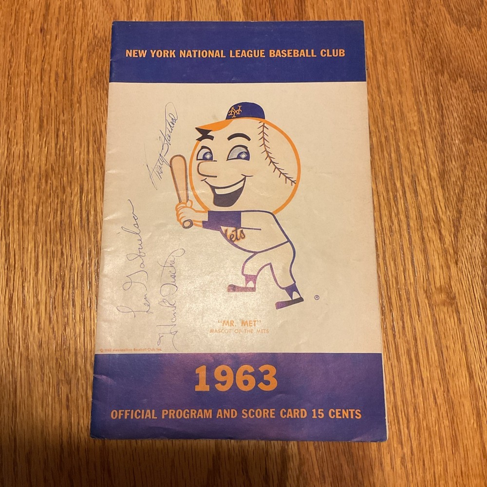 1963 New York Mets baseball program And Scorecard Signed! Read description.
