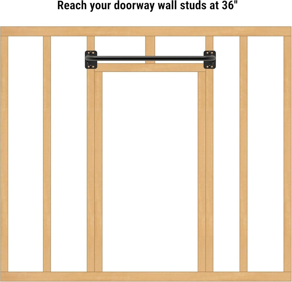 Heavy Duty Welded Pull Up Bar, Versatile Doorway Wall Mount, Joist Mounted