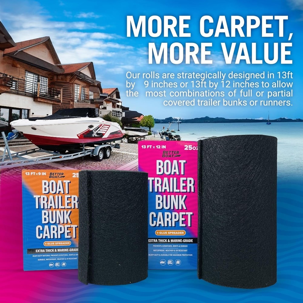 12"x13' Trailer Boat Bunk Padding Carpet for Loading/Launching Boat Protect Hull