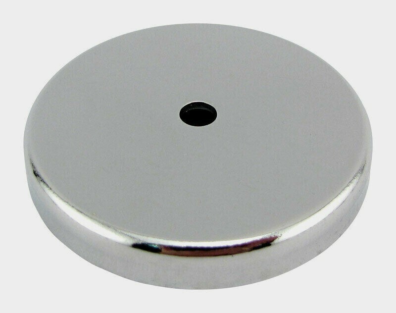 Master Magnetics .375 in. Ceramic ROUND BASE MAGNET Silver 65 lb. Pull 1pk 07222