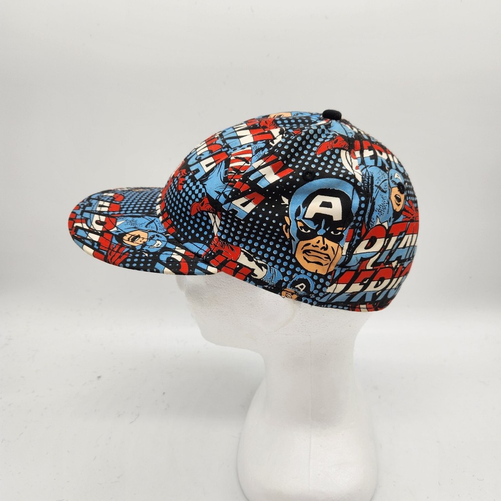 Captain America Cap All Over Print Hat Cap 2009 Marvel Comics Fitted S/M