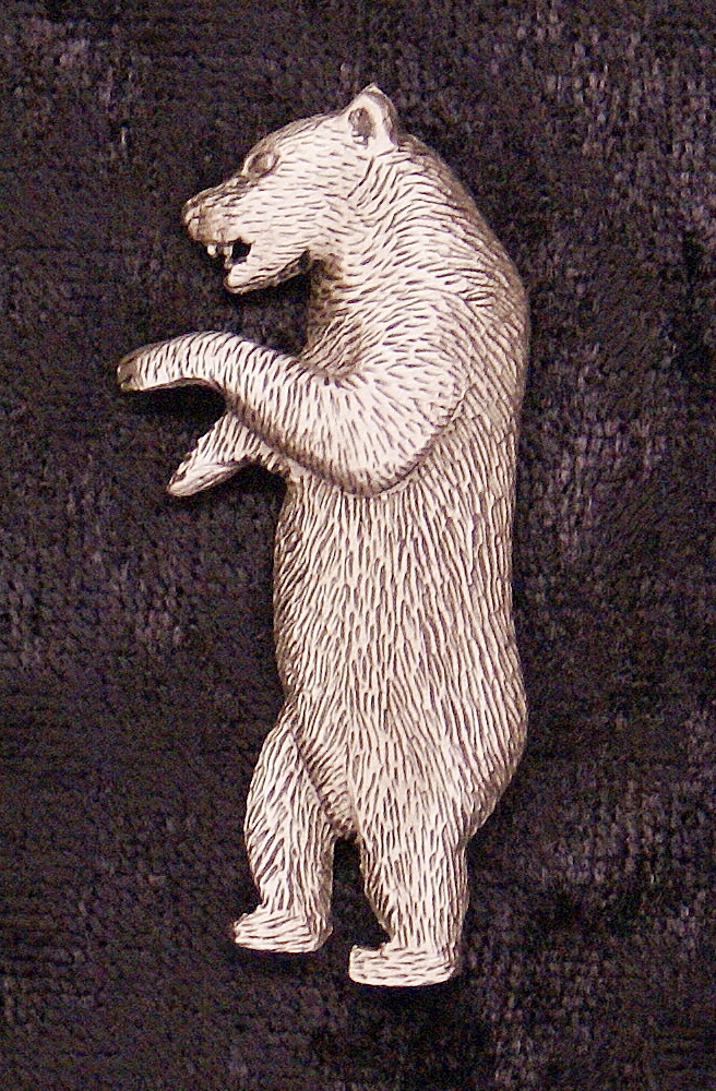 Empire Pewter Standing Grizzly  Bear Pin