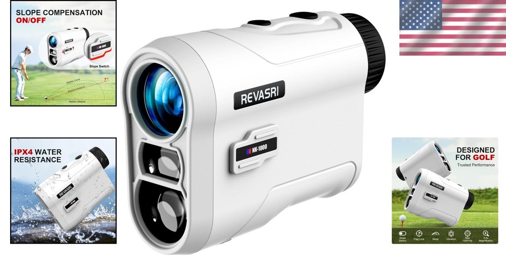 Precision Golf Rangefinder with Rechargeable Battery & Vibration Alert 1000YDS