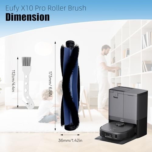 2-Pack Replacement Rollers Brushes for eufy X10 Pro Omni Robot Vacuum -