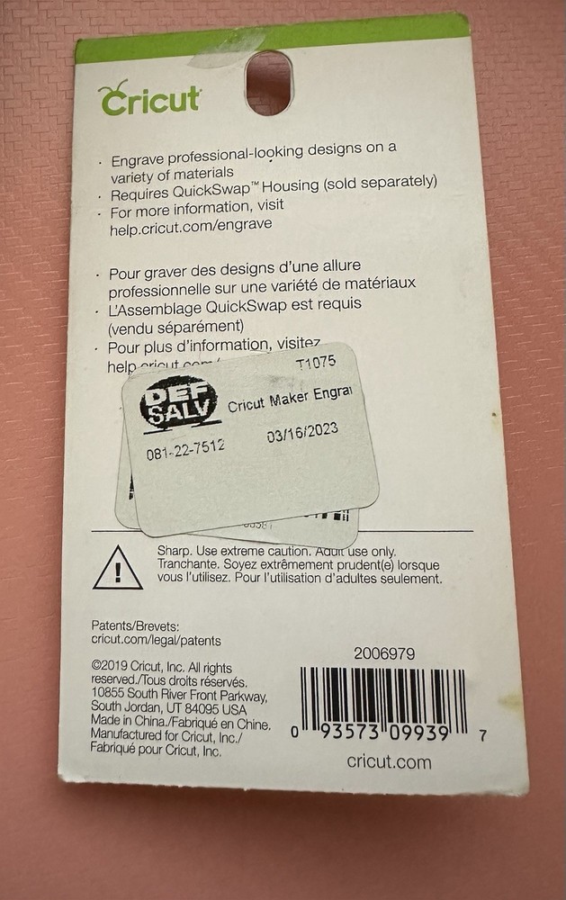 Cricut Engraving Tip Projects Crafting Tip Only~For Maker New!