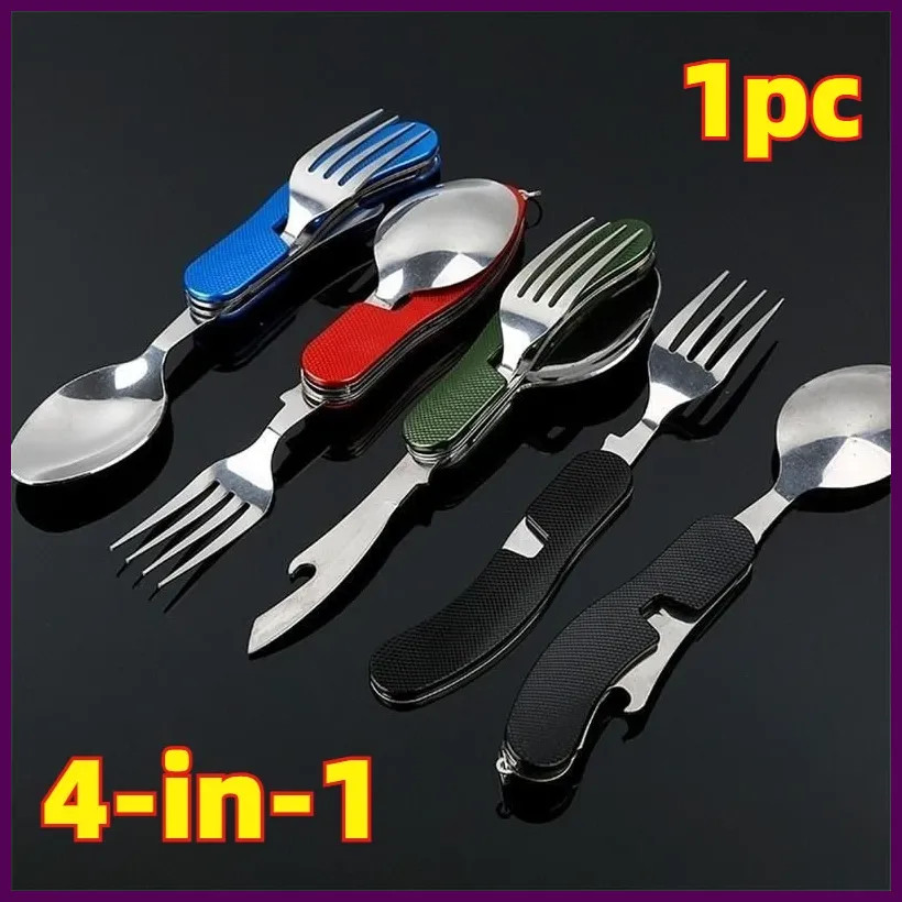 Camping Foldable Utensil Set - Multi-Functional Knife, Fork, Spoon Combo