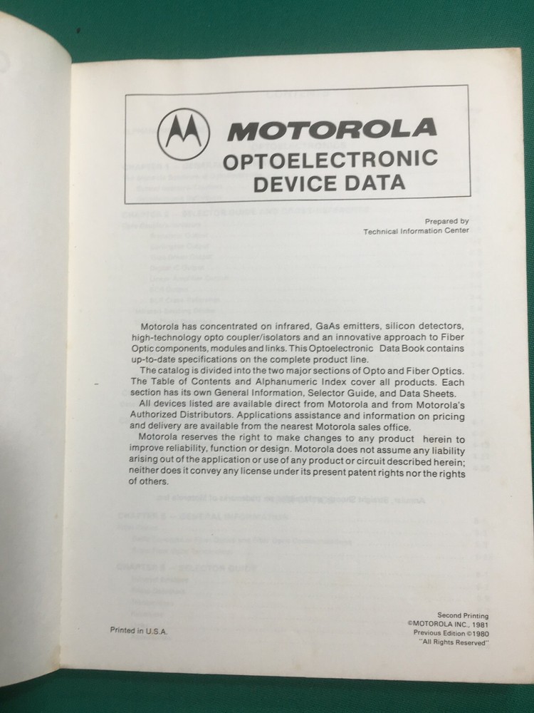 Motorola Optoelectronic Device data book