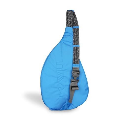 KAVU Original Rope Sling Bag Adjustable Strap, Water Resistant, Blue Spark