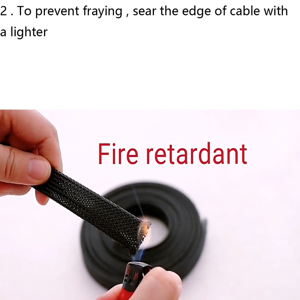 Black Expandable Cable Sleeving Split Wire Loom Tube for Electronics & Auto Use
