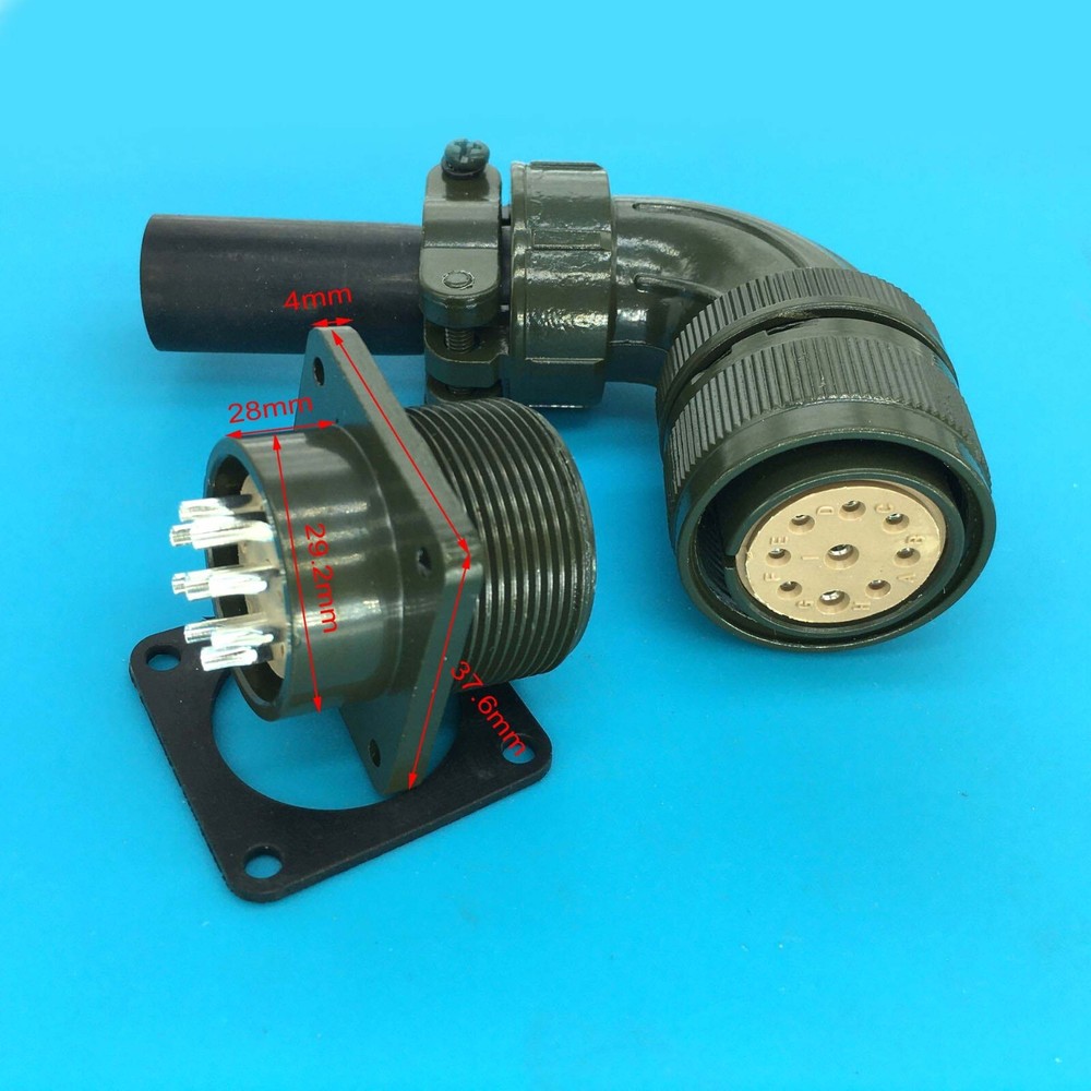 9-Pin Right Angle Encoder servo motor Aviation plug connector MS3102 3106A20-16S