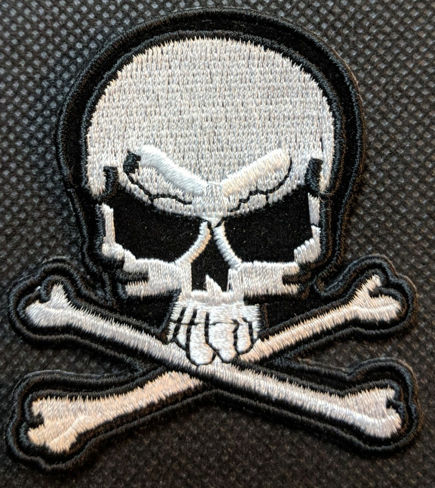 Skull and Cross Bones Skull Motorcycle Patch Biker Patch
