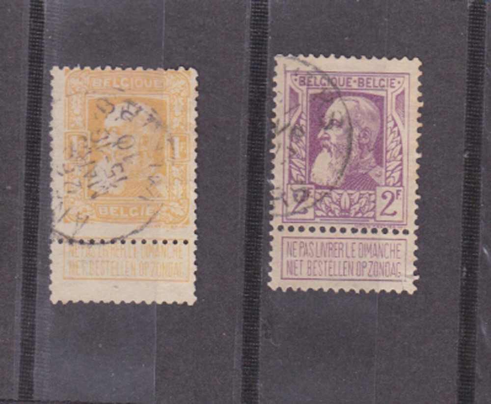 belgium 1905/11 two diffenent stamps ,used       o1423