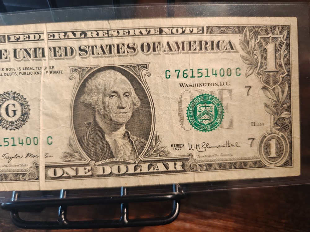 1977 $1 Federal Reserve Note "Gutter Fold Error"