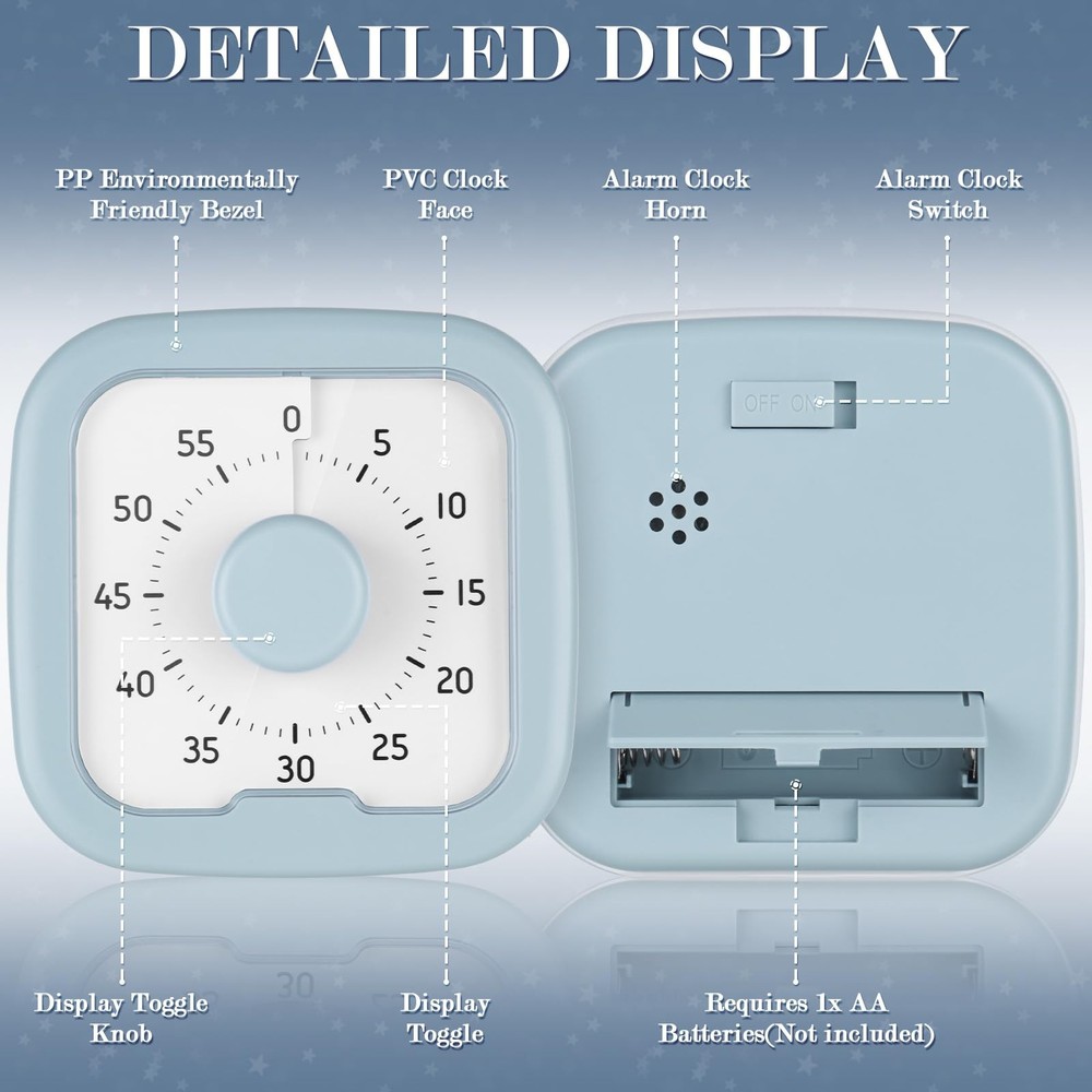 Visual Timer, 60 Minute Countdown Timer for Adults, Pomodoro Timer for Classr...