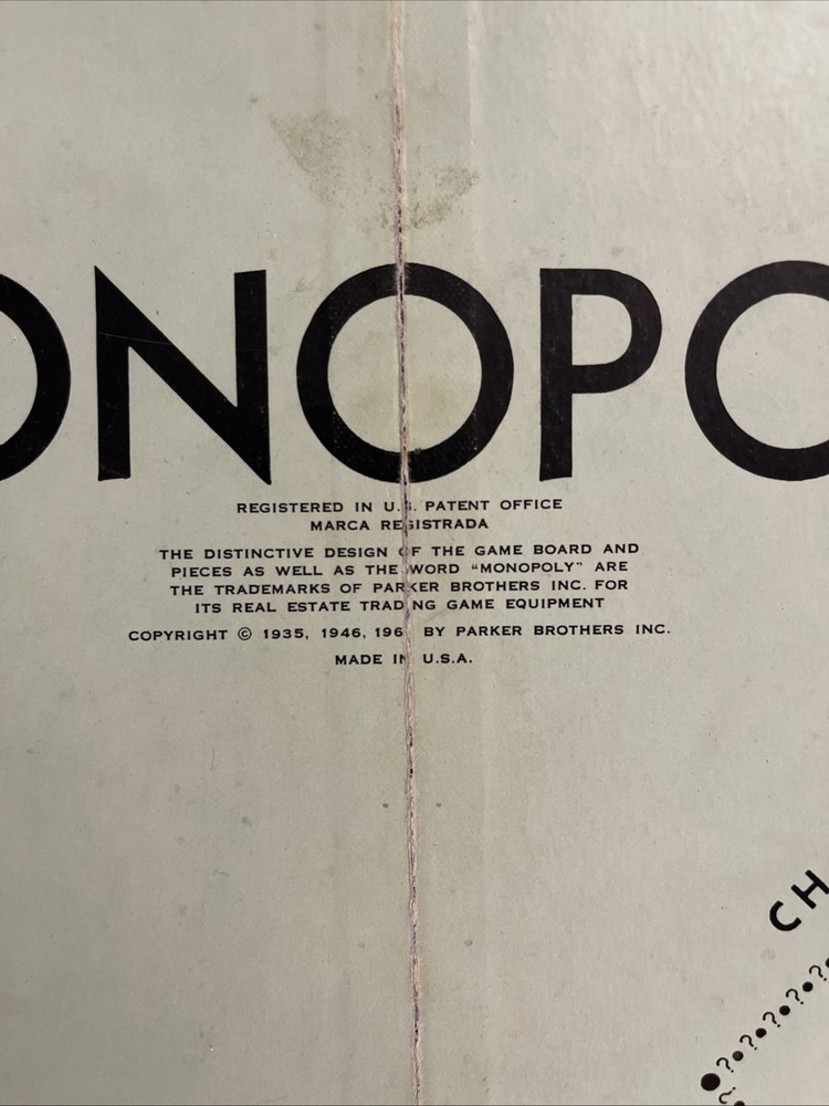 Monopoly Vintage 1961 Copyright 90% Complete