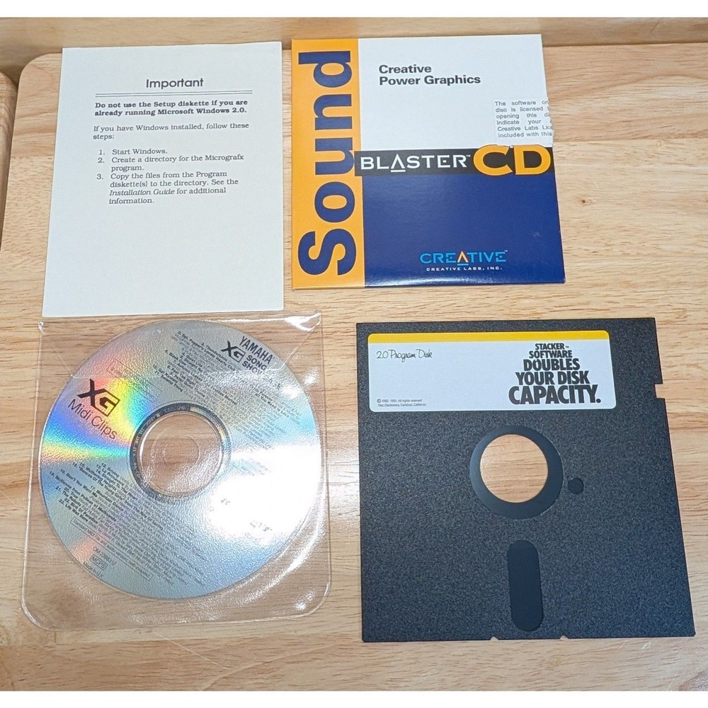 Vintage Software Lot Floppy Disks & CDs Micrografx, CorelDRAW, MS-DOS, Windows